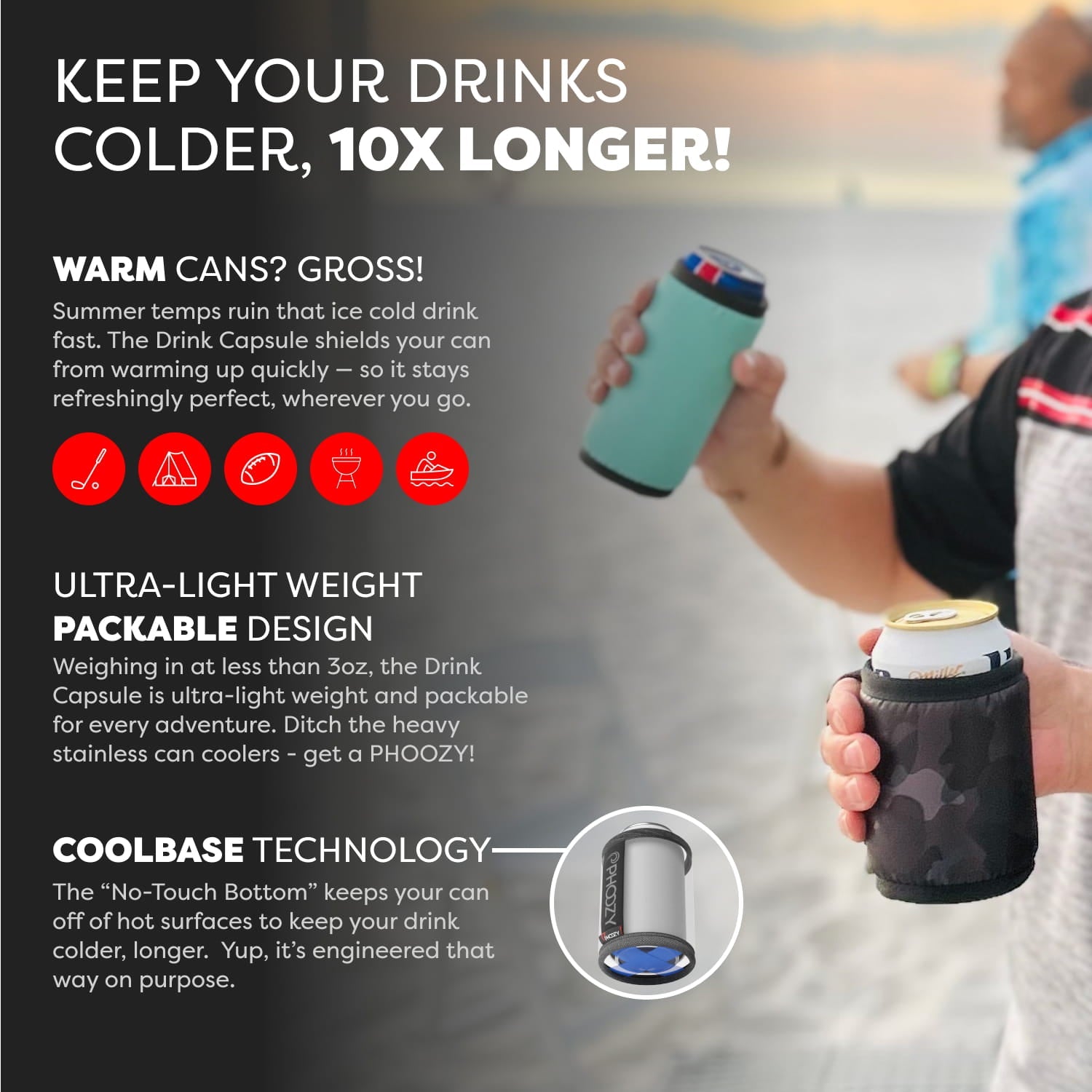 Drink Capsule - Keeps Drinks Cold 10X Longer