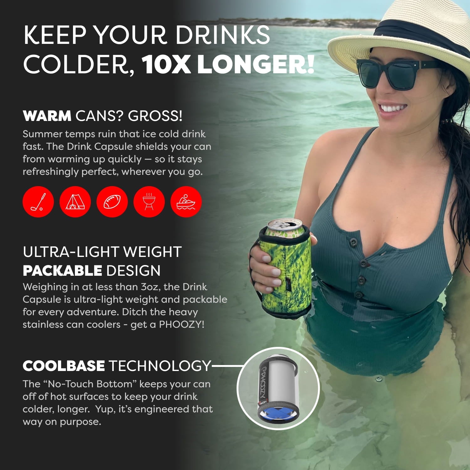 Drink Capsule - Keeps Drinks Cold 10X Longer
