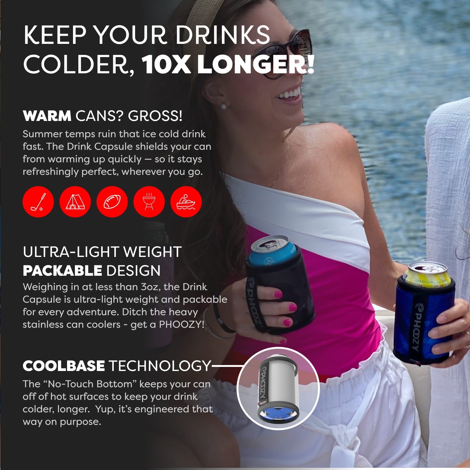 Drink Capsule - Keeps Drinks Cold 10X Longer